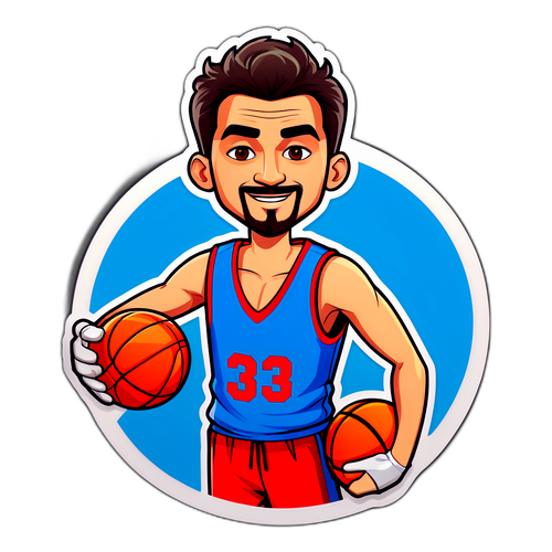 Sticker von Aleks Petrovic mit Basketball