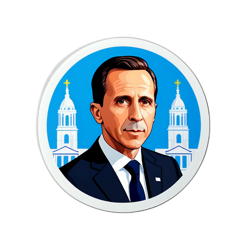 Modernes Porträt von Christian Kern mit eleganten grafischen Elementen