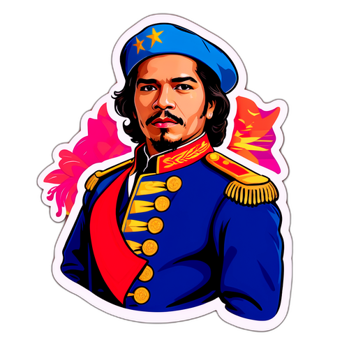Sticker cu Gabriel Guevara în diverse costume