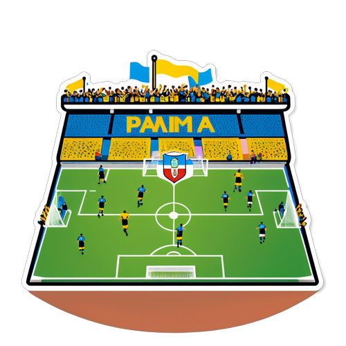 Soccerveld met spelers van Parma en Napoli