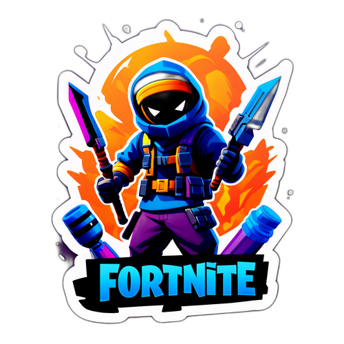 Fortnite-inspirert karakter klistremerke