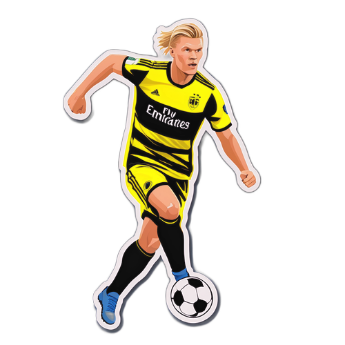 Energetisk Erling Haaland i fotbollsuniform