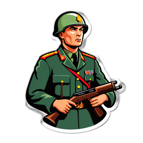士兵近距离阅兵训练场景
