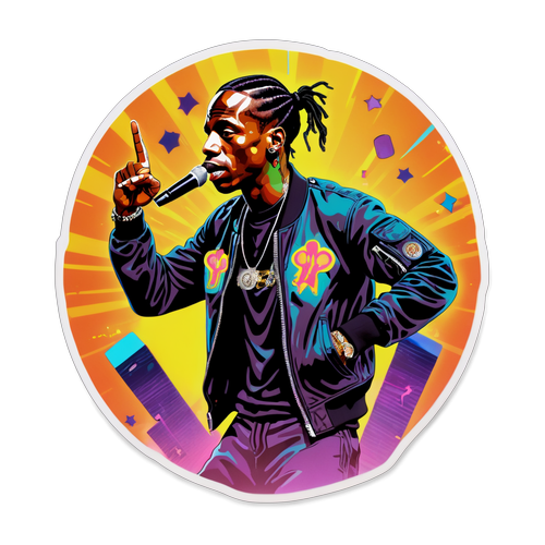 A Energia Irresistível de Travis Scott: Um Espetáculo Hip-Hop de Cores e Luzes!