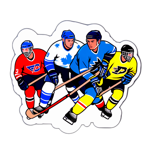 Наклейка с хоккеистами