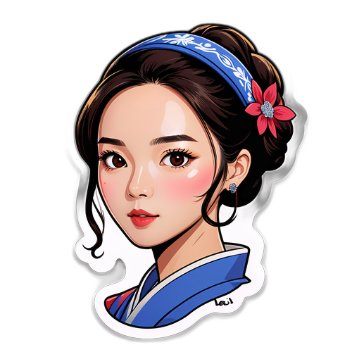 李知恩肖像貼紙設計