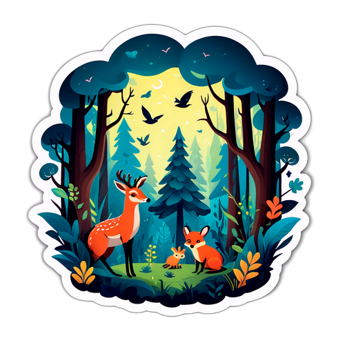 Förtrollad skog med djur