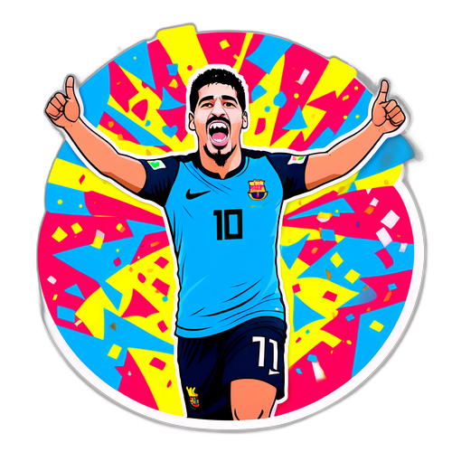 लुइस सुआरेज़ का जश्न मनाने वाला स्टिकर