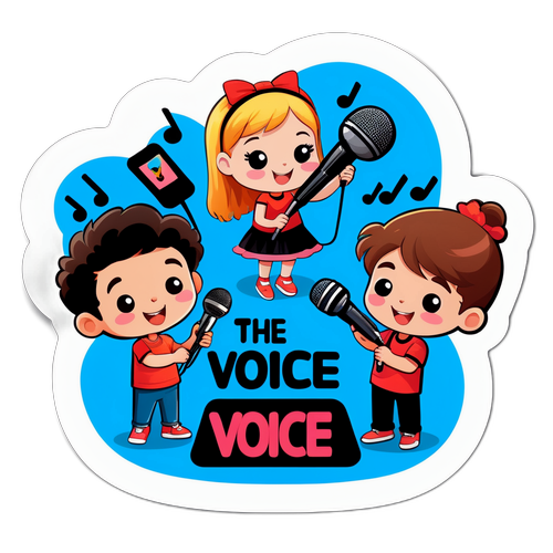 Schattige en Speelse 'The Voice Kids' Sticker