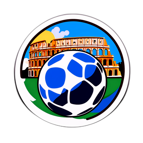 Sticker de fotbal Atalanta cu Colosseumul din Roma