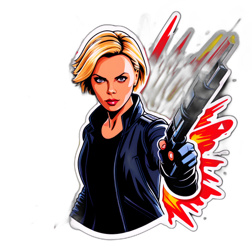 Autocollant de Charlize Theron en héroïne d'action