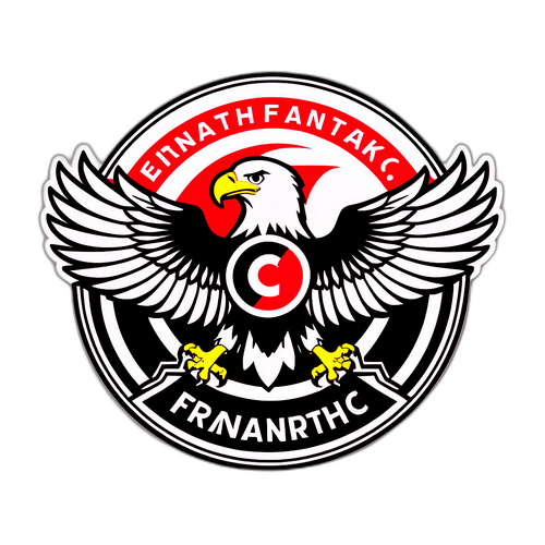 Vibrant klistremerke av Eintracht Frankfurt-logo med majestetisk ørn