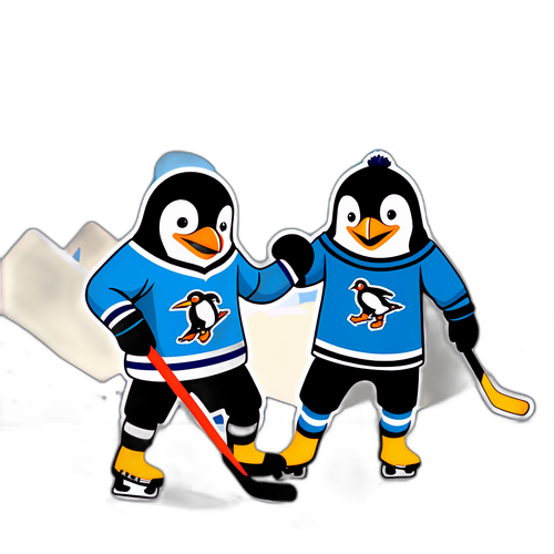 Playful Penguins on Ice