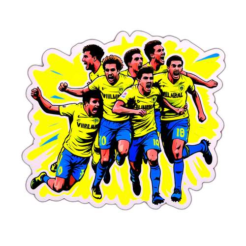Sticker Pemain Villarreal Berlari Menuju Gol