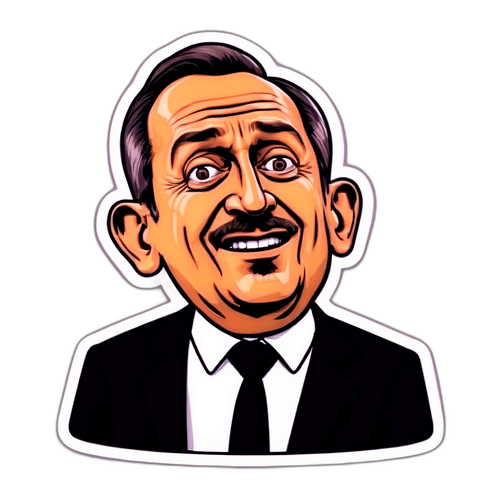 Humoros karikatúra Jenő Csiszárról
