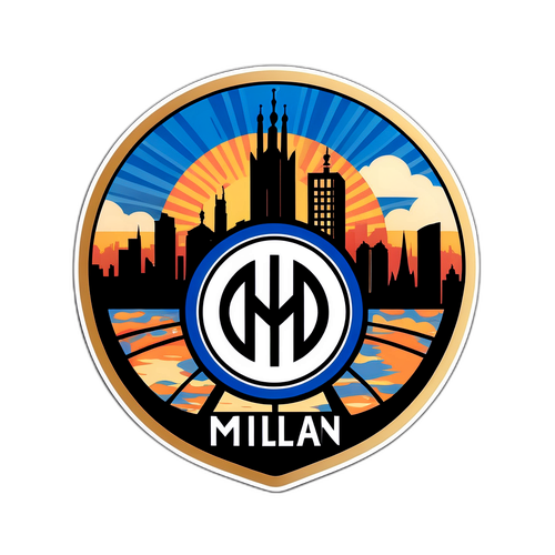 Nembo ya Inter Milan na Mandhari ya Jua Kuzama