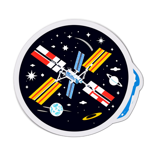 Geometric i abstrakcyjne przedstawienie ISS nad Polską