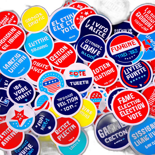 選挙候補者の個性を強調するステッカー