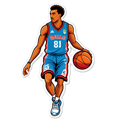 Jogador de Basquete Driblando