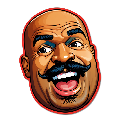 Steve Harvey's Mustache Will Make You LOL: The Pop Art Sticker You Can't Resist!