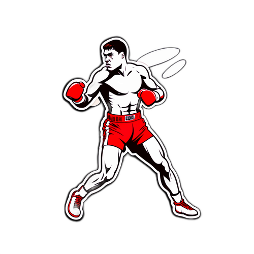 Sticker cu un boxer spre adversar