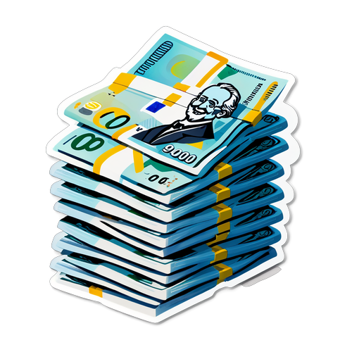 Illustration von 9000 Euro in einem Stapel Geldscheine