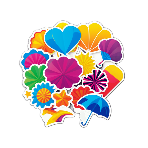 화려한 스티커로 재미있는 분위기를 표현하는 팬스티커