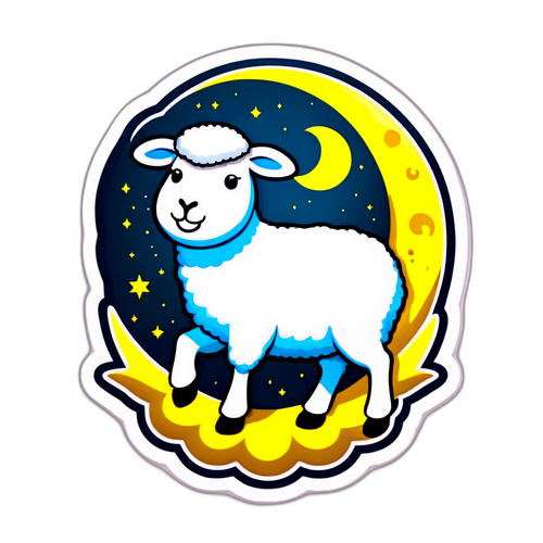Stiker Domba dan Bulan Sabit untuk Eid al-Adha