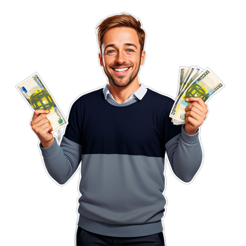 Gelukkige euro-miljonair met geld