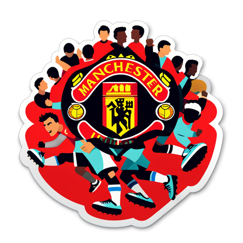 Dinamiskt klistermærke af fodbold med Manchester United-logo