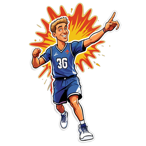 Masayang Karikatura ng Mindy Belga na Nagsushooting ng Three-Pointer