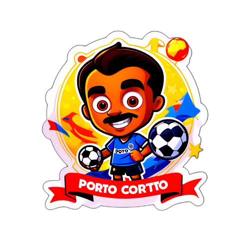 Stiker Kartun untuk Pertandingan Besar Porto
