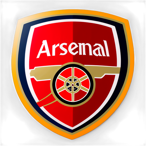 Skinnende Sticker med Arsenal-logoen og Stilisert Fotball – Perfekt for Fans!