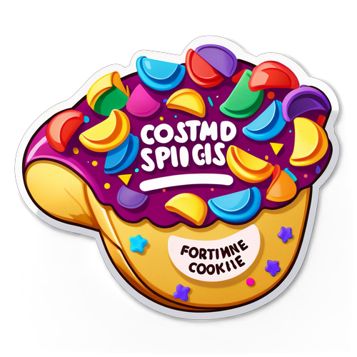 Autocollant mignon de biscuit de fortune avec des messages optimistes