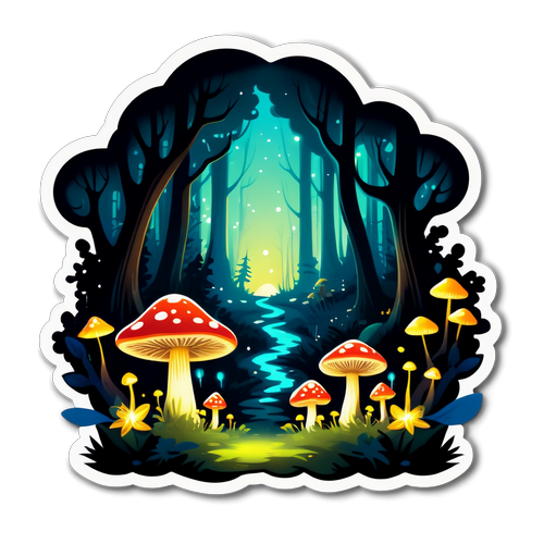 Enchanted Forest Scene Sticker