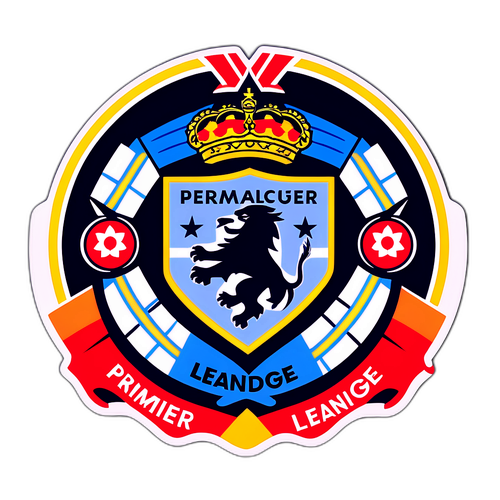 สติกเกอร์โลโก้พรีเมียร์ลีกกับกราฟิกบรรยากาศของลอนดอน