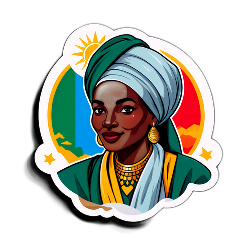Стильний наліпка, що поєднує красу Судану з дружелюбністю його людей