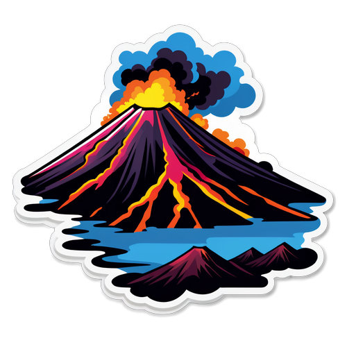 Etna Esplosivo: Scopri il Potere della Natura in un Sticker Incredibile!