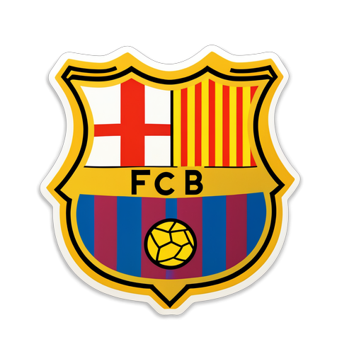 Kreativ klistermærke design af FC Barcelona emblem