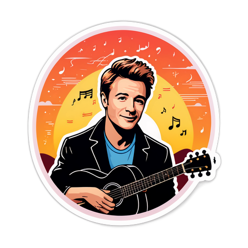 Sticker van Ozark Henry met muzikale achtergrond