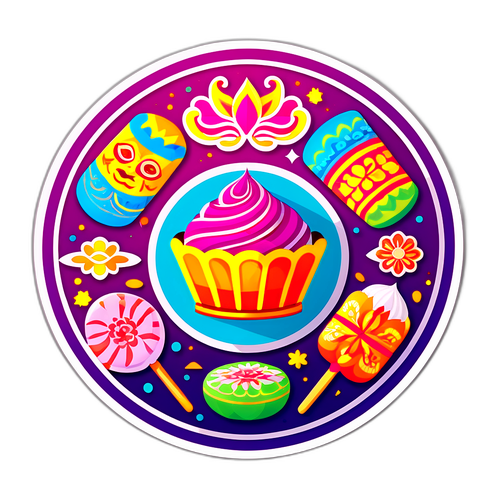 रंगीन बंगाली त्योहार स्टिकर