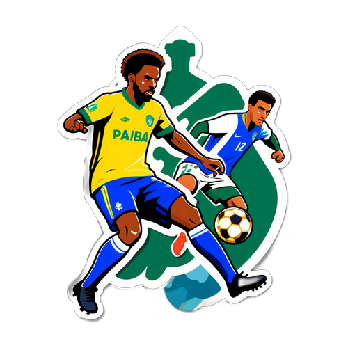 Jugador de Mirassol driblando defensores de Palmeiras