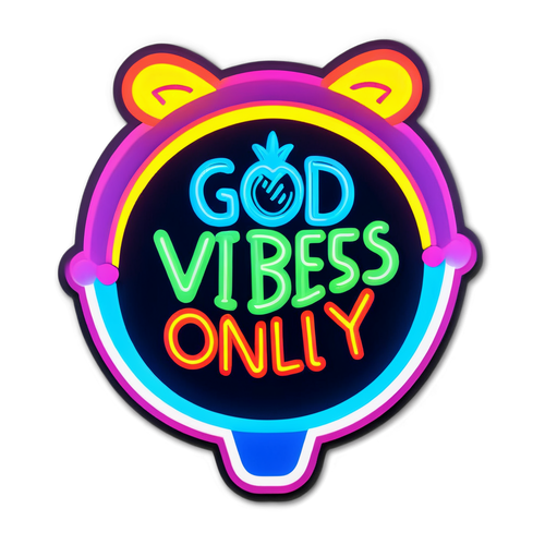 Vibe Met Ons! Ontdek de Magie van Gloeiende 'Good Vibes Only' Stickers!