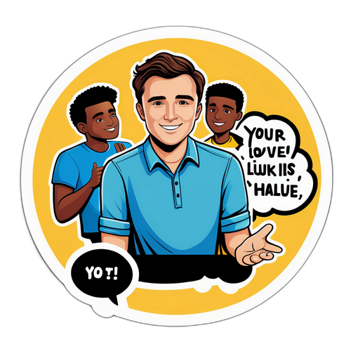 Ilustrație a unei întâlniri informale între Charlie Kirk și tineri