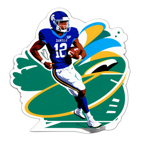 An Artistic Representation of Jayden Daniels in Action