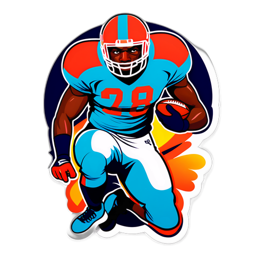 Dynamic Football Action Sticker