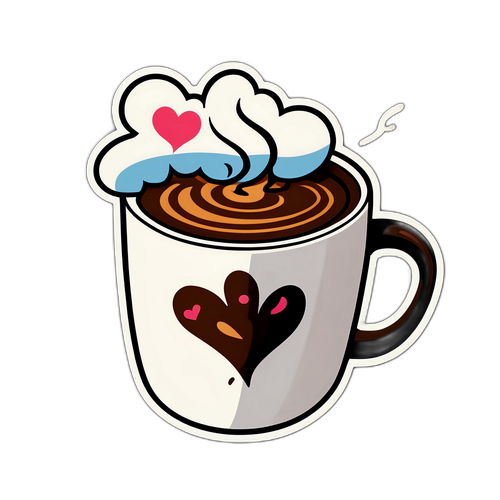 מדבקת כוס קפה אסתטית עם 'אדי שוהם'