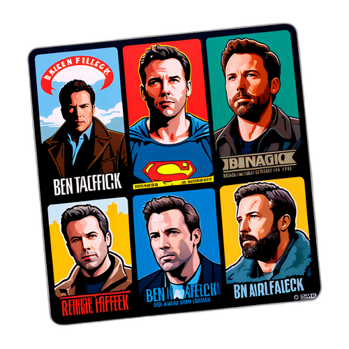 Autocollant mettant en avant la filmographie de Ben Affleck