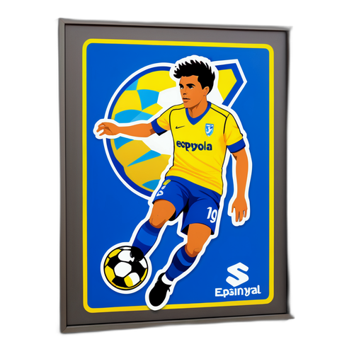 Stiker Dinamik Pemain Espanyol Menanduk Bola