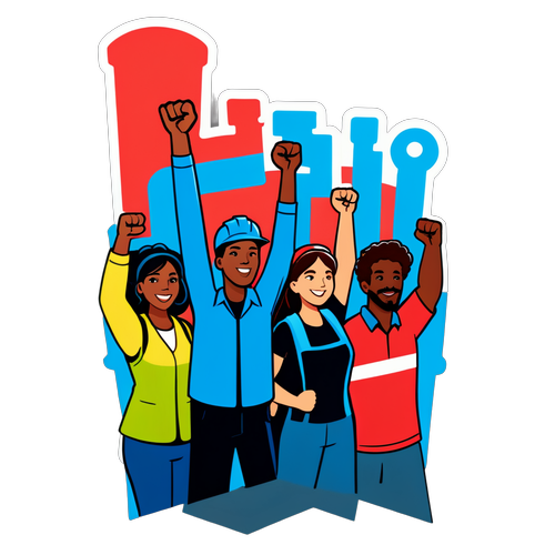 Autocollant Inspiré par la Fête du Travail
